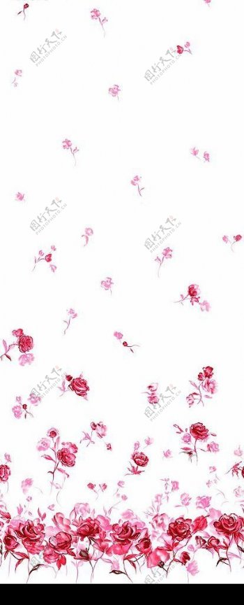 手绘水彩效果玫瑰花psd分层素材图片