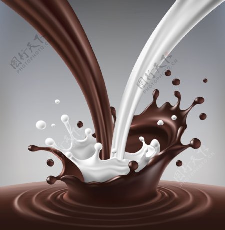 飞溅的巧克力牛奶