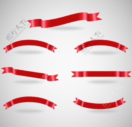 红色丝带设计矢量素材