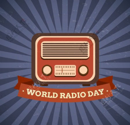 世界无线电日的老式背景