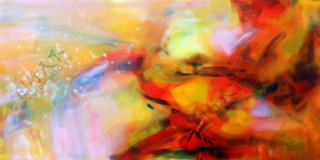 斑斓色彩抽象油画