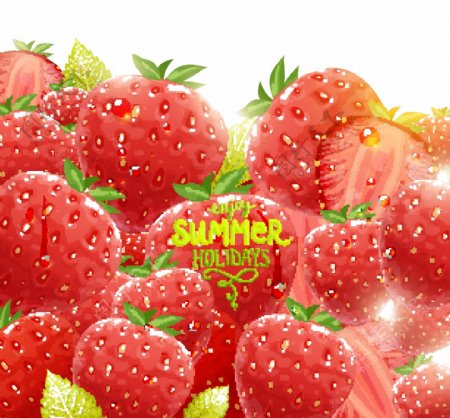 海边草莓宣传设计海报