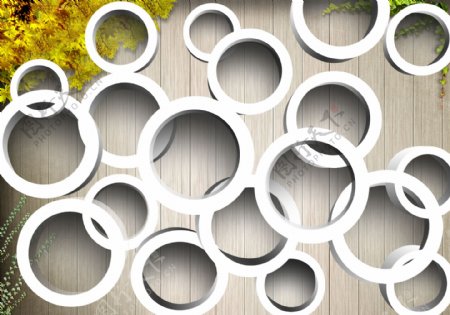 3D圆环装饰背景墙