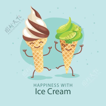 两个有趣的冰淇淋