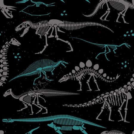 恐龙化石骨头图案
