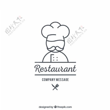 创意厨师餐厅标志矢量图