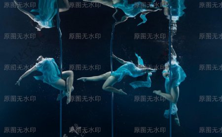 水下美人鱼芭蕾钢管舞蹈