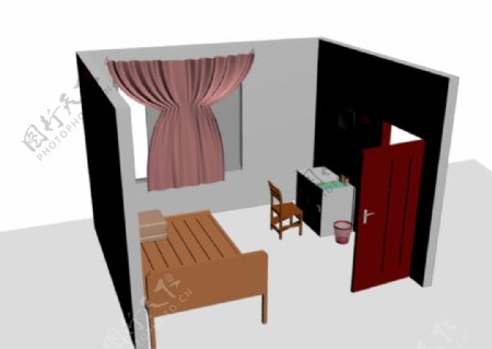 卧室生活用品模型