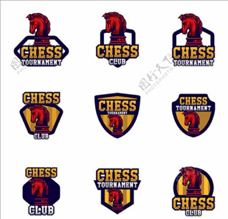 国际象棋比赛培训俱乐部标志