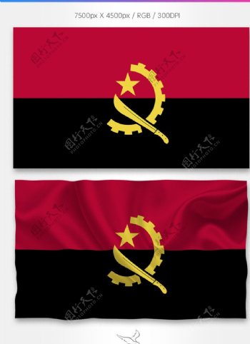 安哥拉国旗分层psd