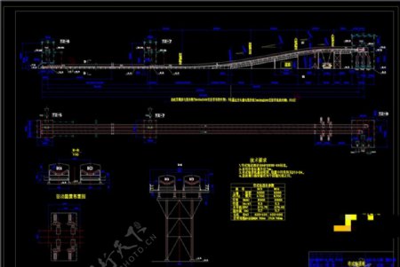 胶带机总图CAD机械图纸
