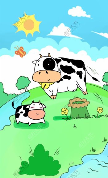 挤牛奶手机漫画游戏页面