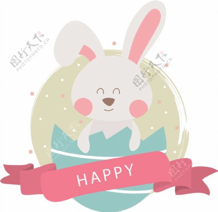 卡通复活节快乐的兔子