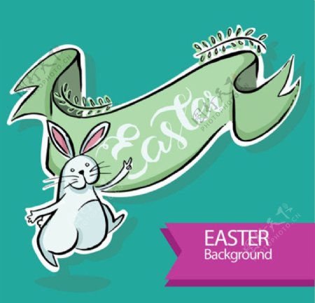 复活节卡通彩蛋兔子标题
