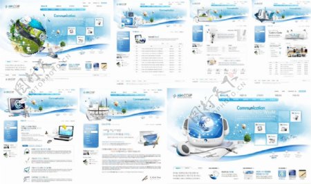 蓝色互联网商务网站模版