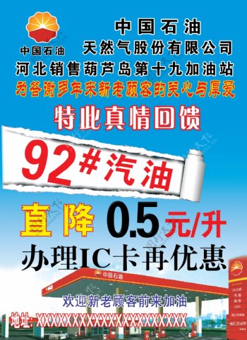 中国石油加油站促销宣传海报