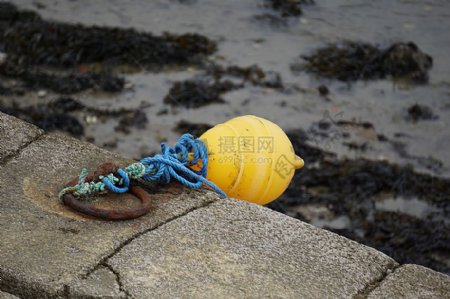 港口黄码头浮筒浮球绳索标签