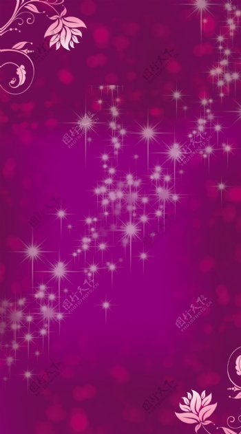 花高光星光紫色光斑展架背景素材
