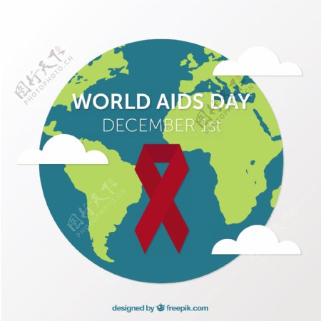 为世界爱滋病日准备的带红丝带的平背景