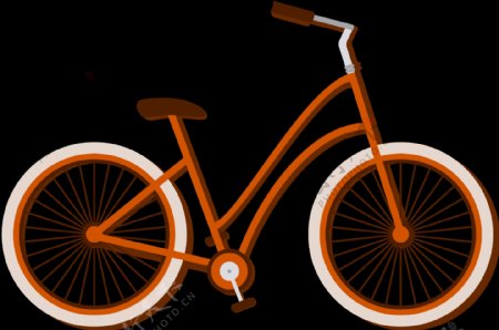 手绘红色自行车插画免抠png透明图层素材