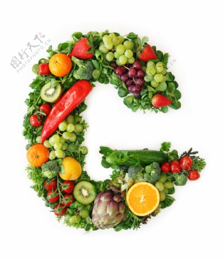 蔬菜水果组成的字母C图片