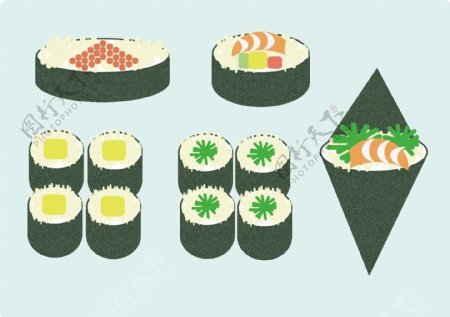 多款寿司手卷寿司小卷寿司插图