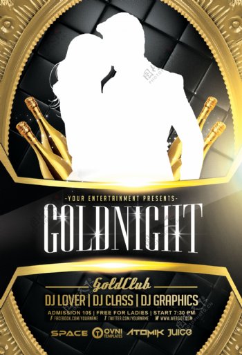 GoldNight宣传单模板