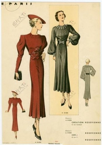2款欧式时尚长裙设计图