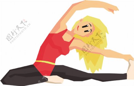 瑜伽运动健身的人卡通矢量素材文件