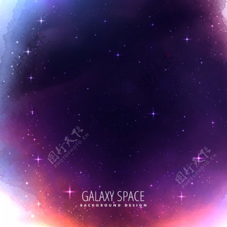 紫色水彩宇宙空间矢量素材