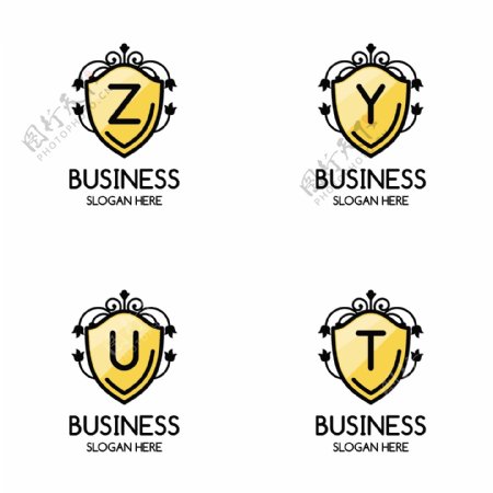手绘黄色字母商业标志logo