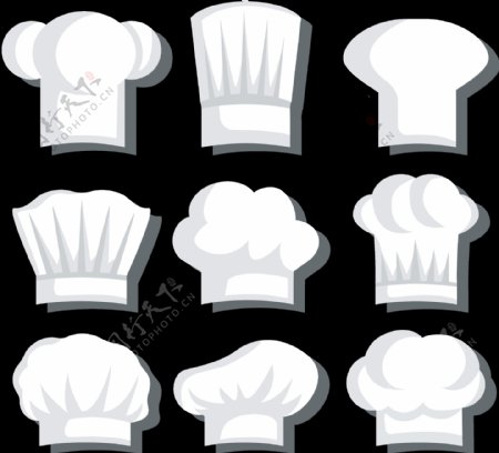 扁平白色厨师帽免抠png透明图层素材