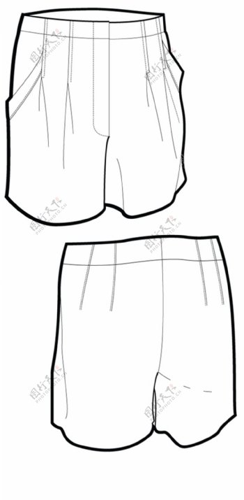 休闲短裤设计图