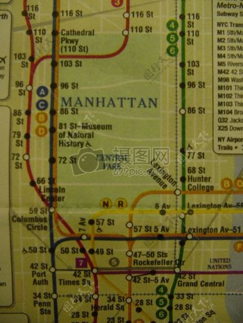 曼哈顿火车地图纽约