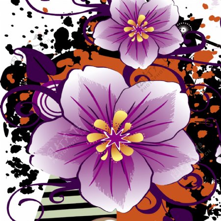 紫色花朵装饰画