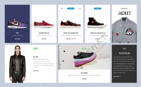 国外鞋服电商网站网页模板