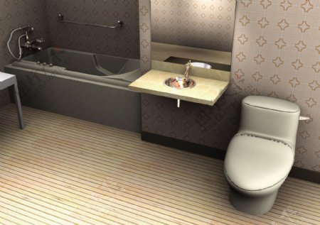 卫生间3D效果图设计图片