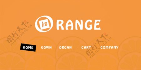橙色系封面网页设计