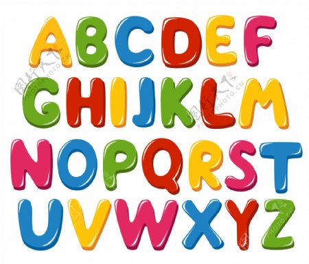 字母设计英文字母彩色字母