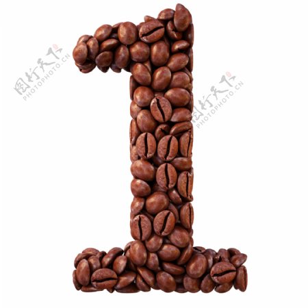 咖啡豆与数字图片
