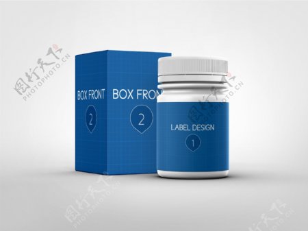 蓝色药品盒子
