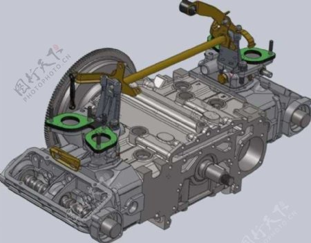 阿尔法罗密欧汽车发动机机械模型