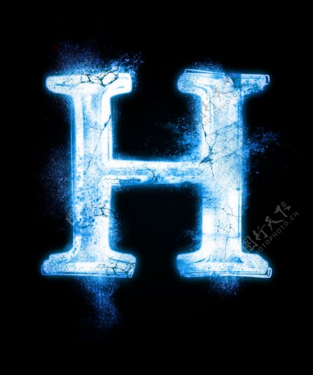 雪花字母H设计图片