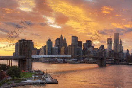 纽约布鲁克林大桥风景