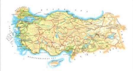 世界地图之Turkey土耳其地图