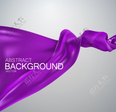 紫色丝绸飘带矢量素材