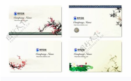 简洁中国风名片卡片设计矢量素材