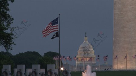 首都大厦和旗帜股票视频视频免费下载