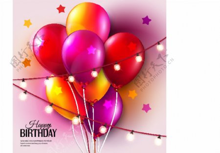 生日庆祝气球矢量素材