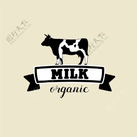 卡通奶牛标志图片